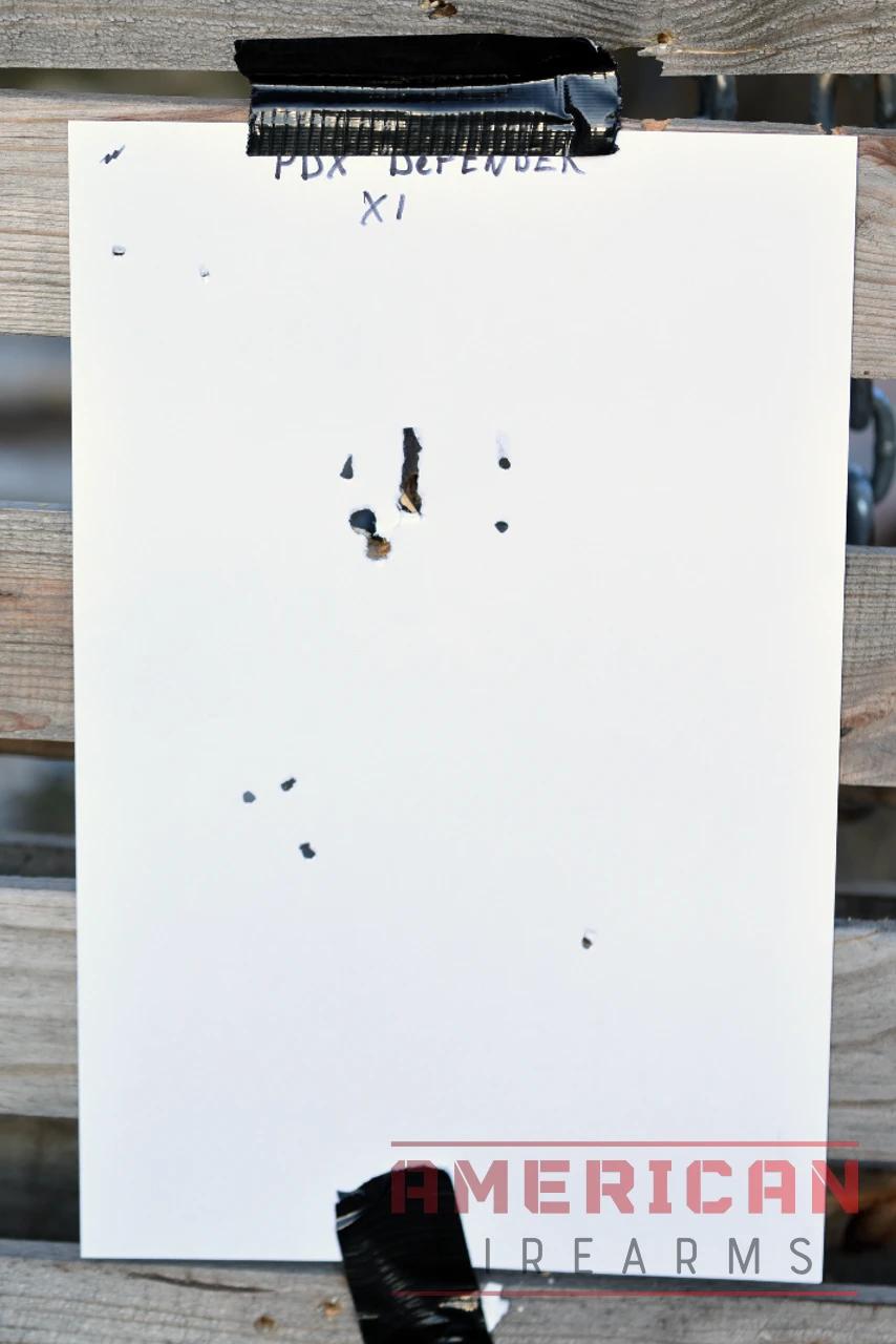 Testing on paper with Winchester Super X , Federal Personal Defense, and the Hornady Critical Defense Triple Defense in .410.