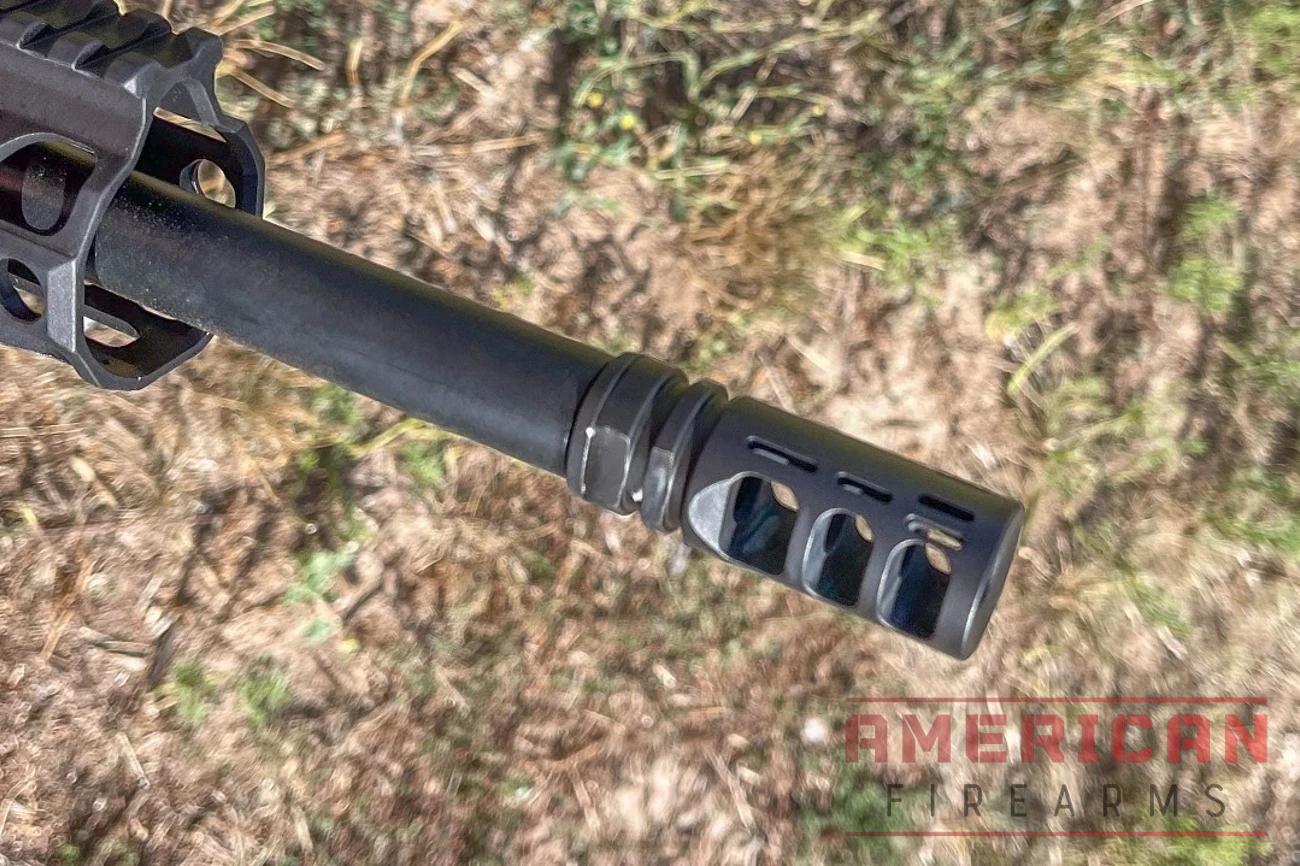 The Stag 10 AR-10 has a serious muzzle brake.