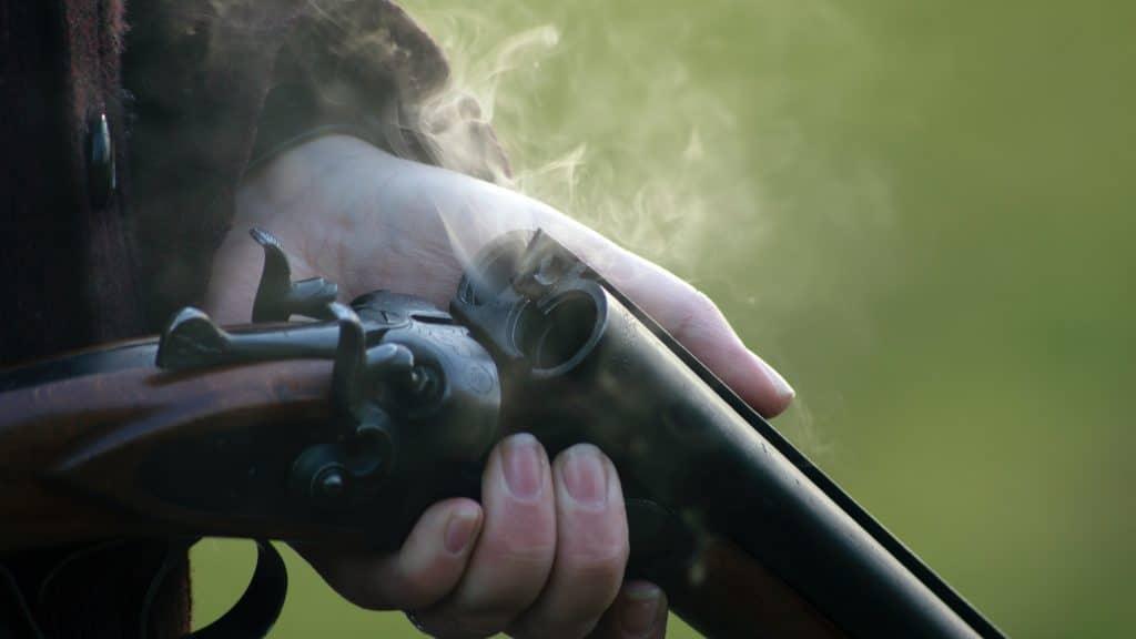 A black powder SxS shotgun