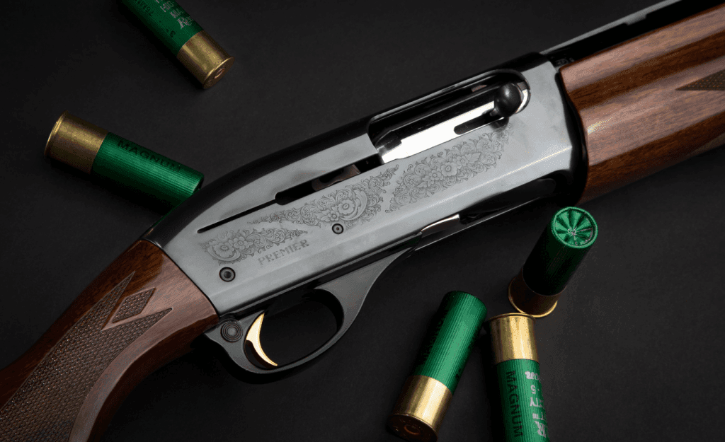 A semi-auto, gas-operated shotgun.