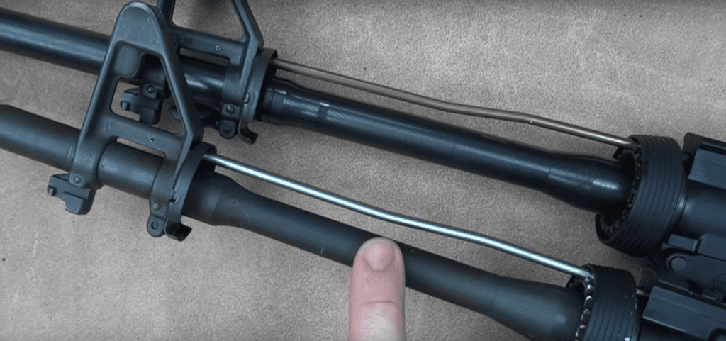 A slimmer barrel profile, like this from an M4 would balanace the rifle better.