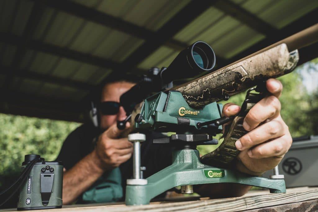 The Rock Deluxe allows you to mount the rest directly to your shooting surface. Image via Caldwell Facebook.
