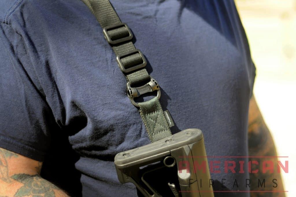 The hardware on the MS1 is top notch -- and you can swap out attachment to either fit your rifles set-up or run different adapters on multiple slings for what Magpul likes to call a "multi-mission system."