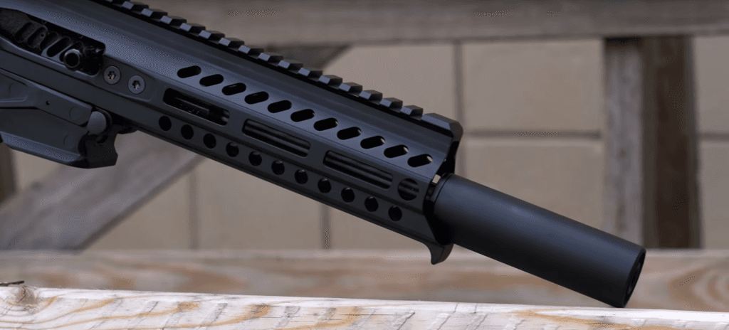 Picatinny up top & M-Lok on the sides ensures you can get an optic & light up front without compromising either.