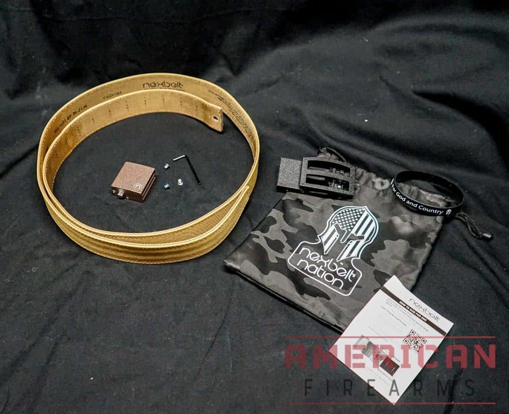 Nexbelts include a nice carry bag, instructions, and all the hardware you need to assemble the unit. All you need is a sturdy pair of scissors and your waist.