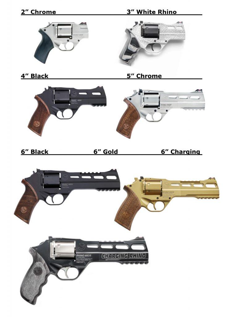 Various Rhino models & dimensions