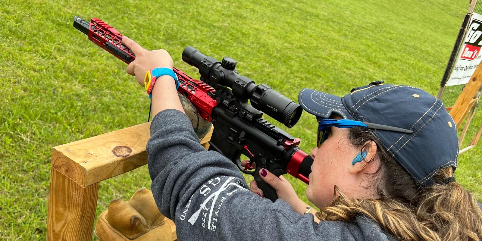 Shooting off a bag rest in competition