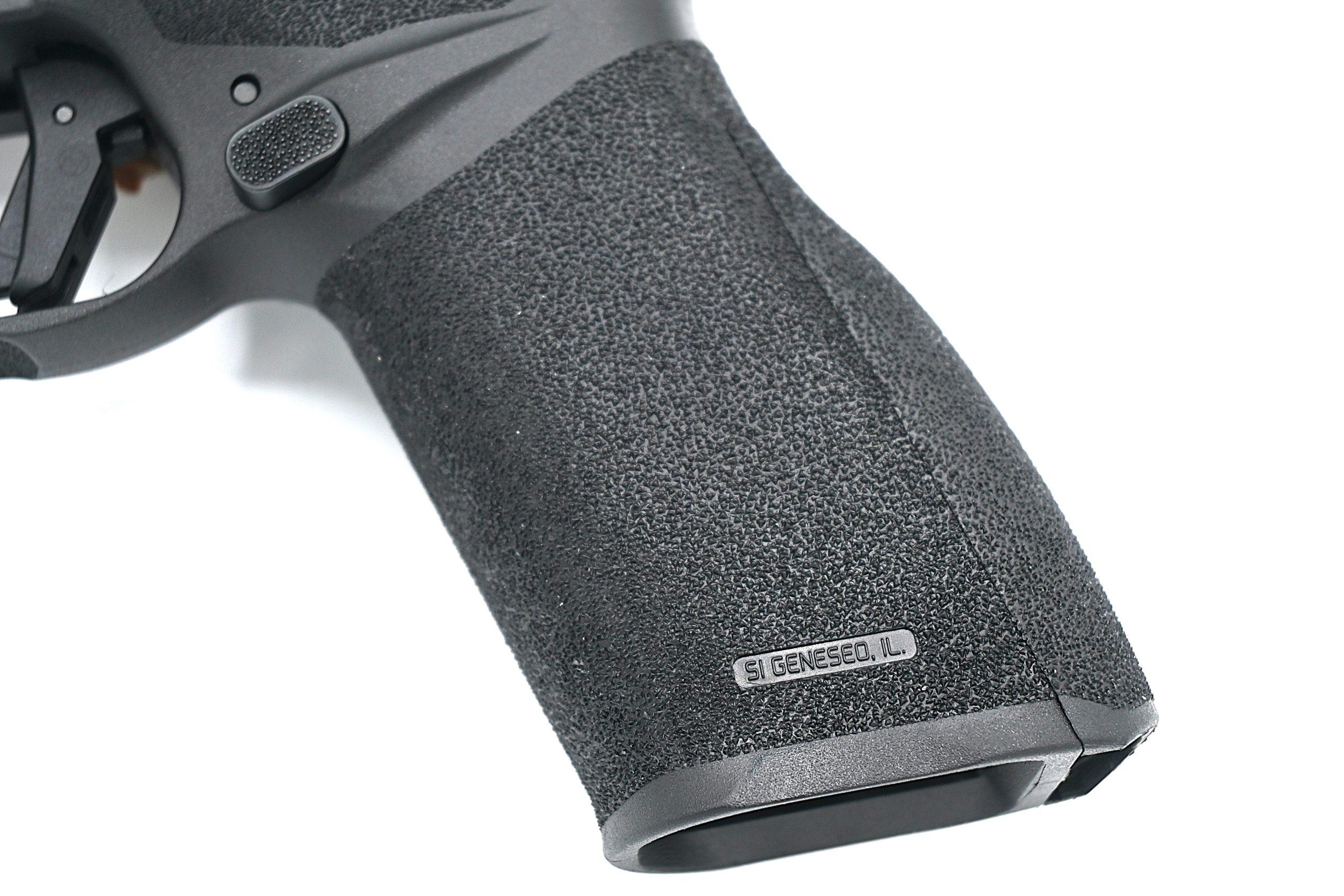 The Echelon's three grip frame sizes each accepting three backstraps — nine total configurations without purchasing a new firearm. The COG chassis drops into any of them.