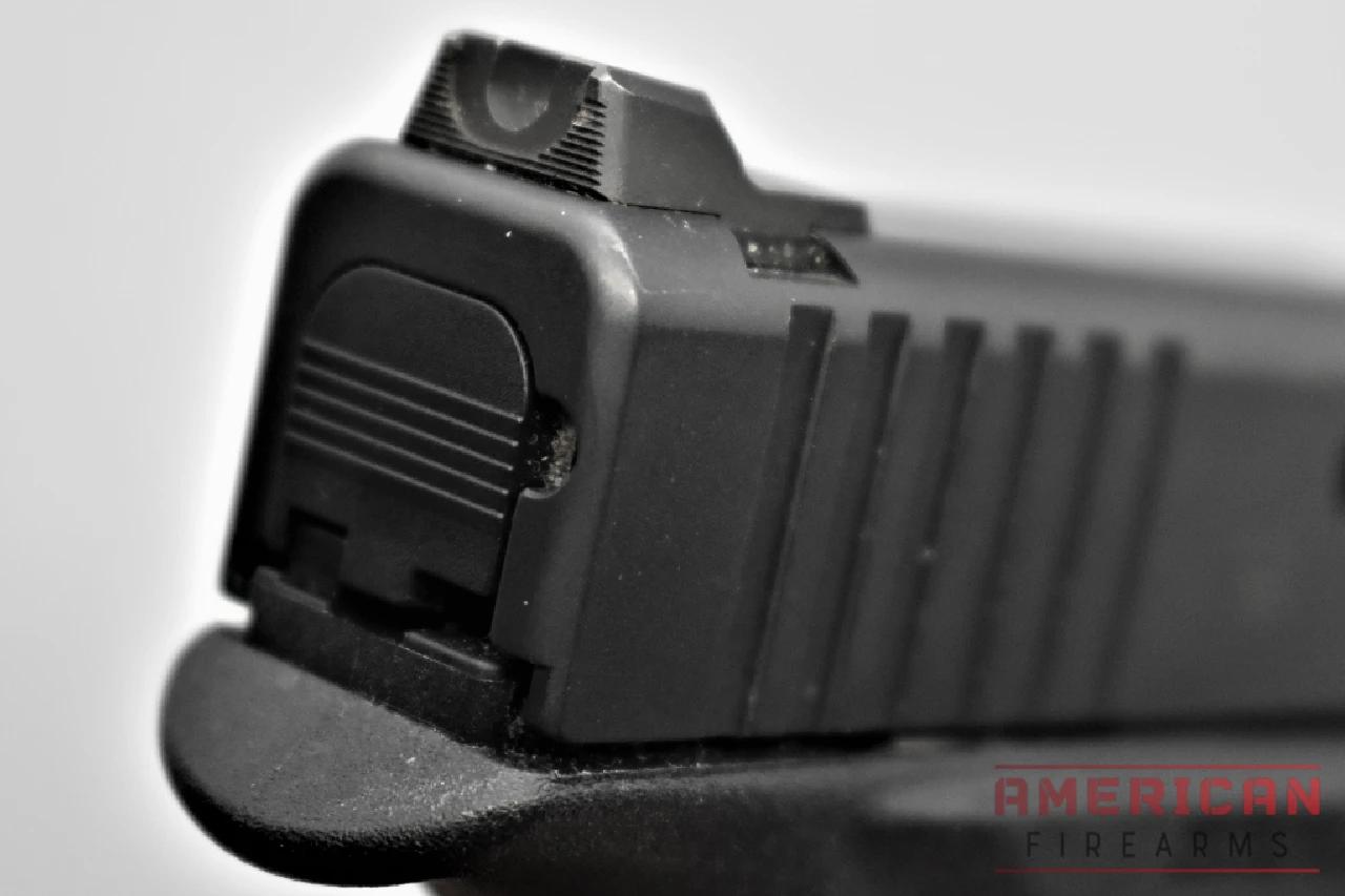Glock's standard plastic sights are functional and easily replaced.