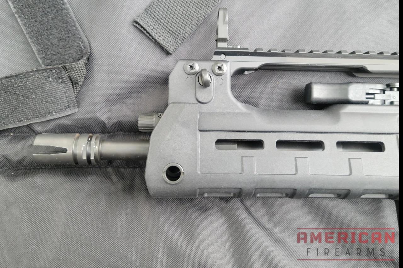 The Hellion places the ambi charging handle centerline below the top rail.