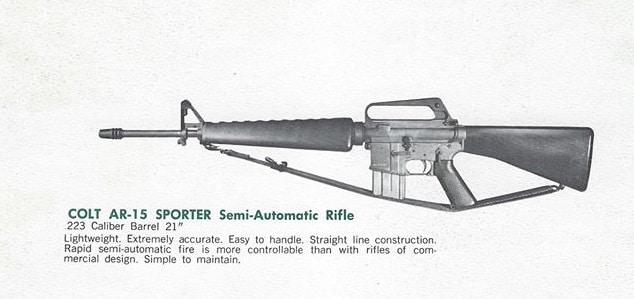 Colt Firearms debuted the AR-15 on the consumer market in 1966, a model later referred to as the SP-1. Colt still makes select-fire variants for law enforcement and military use as well as semi-auto ARs for the consumer market.