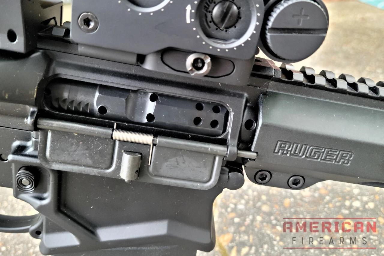 The venting holes in the upper receiver, barrel extension, and bolt carrier leaves the user with a very dirty rifle.