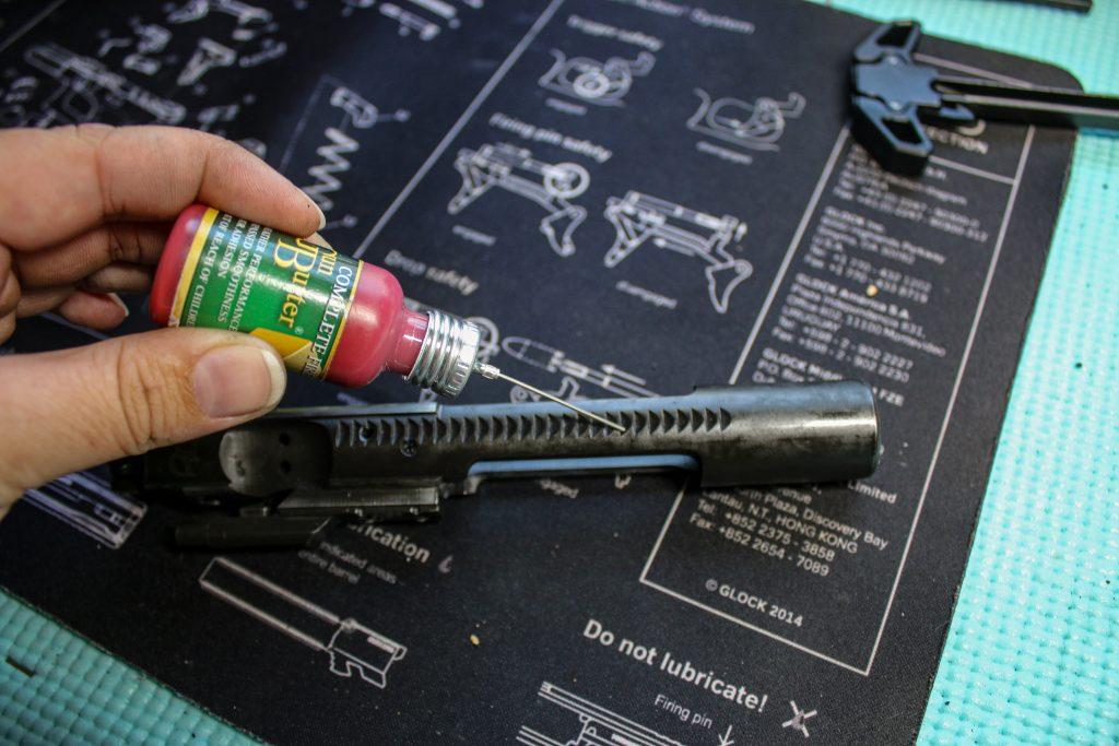 Lubricating an AR bolt & other small parts is much easier to control with a needle applicator.