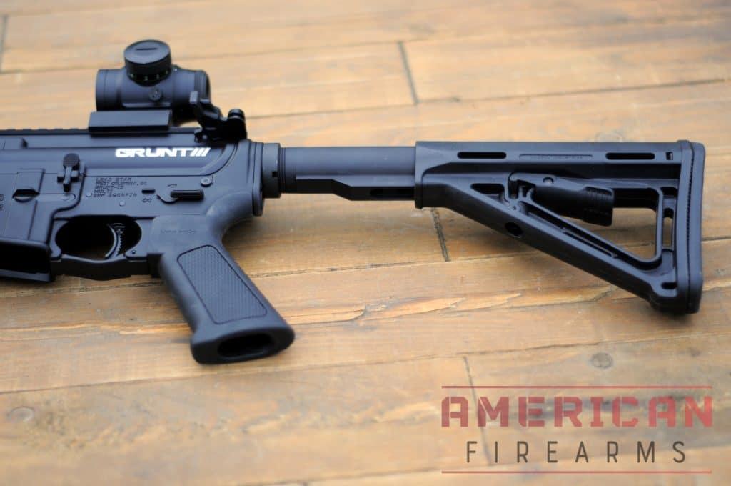 Magpul MOE rifle stock fully extended.