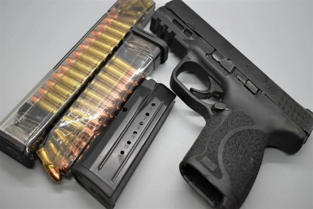 The M&P Shield 2.0 with both factory and aftermarket magazines