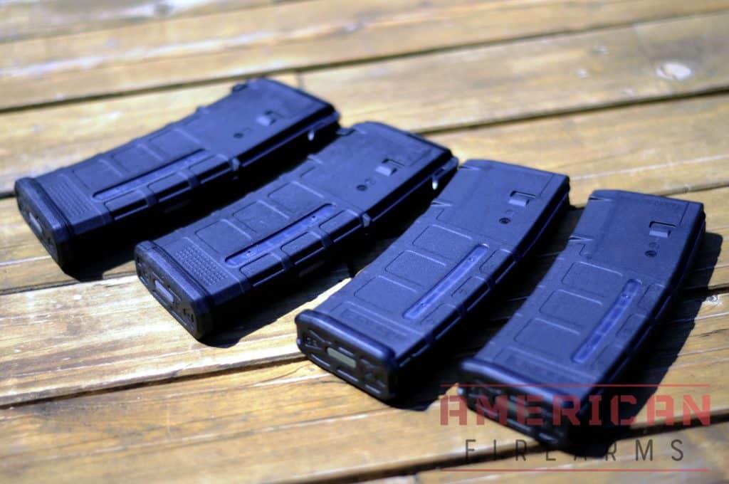 Magpul PMAG Gen 3 (left) compared to Gen 2 (right)