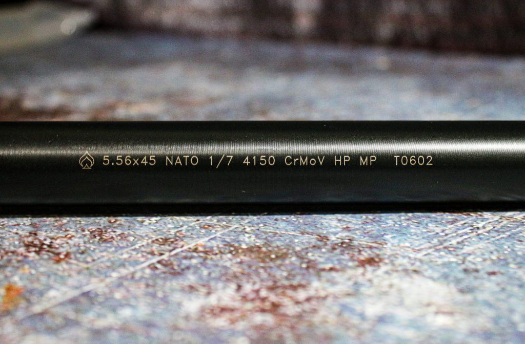 The 4150 CrMoV stamp indicates 50% carbon content in the barrel