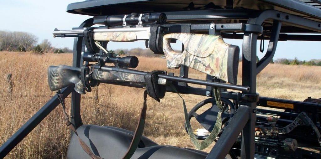Many truck gun racks will work just as well on UTVs and off-road vehicles.