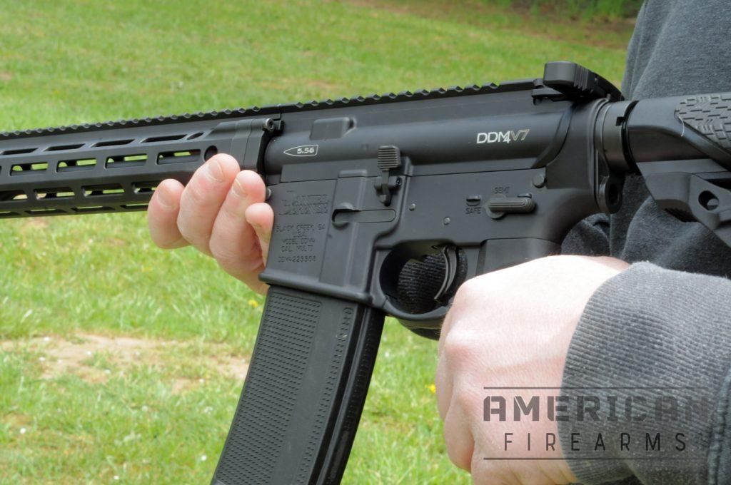 Up close and personal with the Daniel Defense DDM4. It feels light in hand.