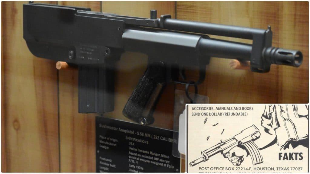 The concept of the first consumer AR-15 pistol perhaps goes back to the Gwinn/Bushmaster Armpistol of 1972.
