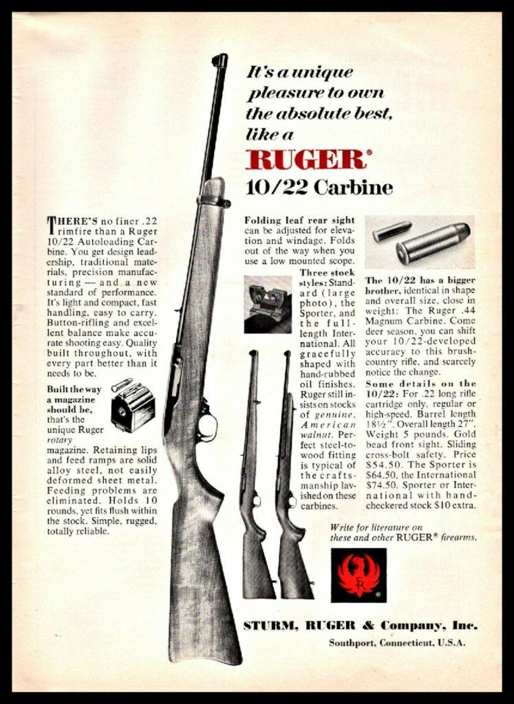 According to this original 1967 Ruger 10/22 advertisement you could get your hands on one for $54.50!