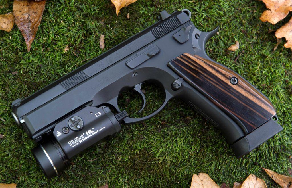 CZ Pistols - 75 in the grass with a pistol light
