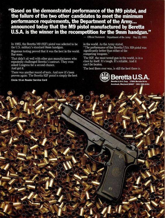 1990s Beretta M9 92 advertisement