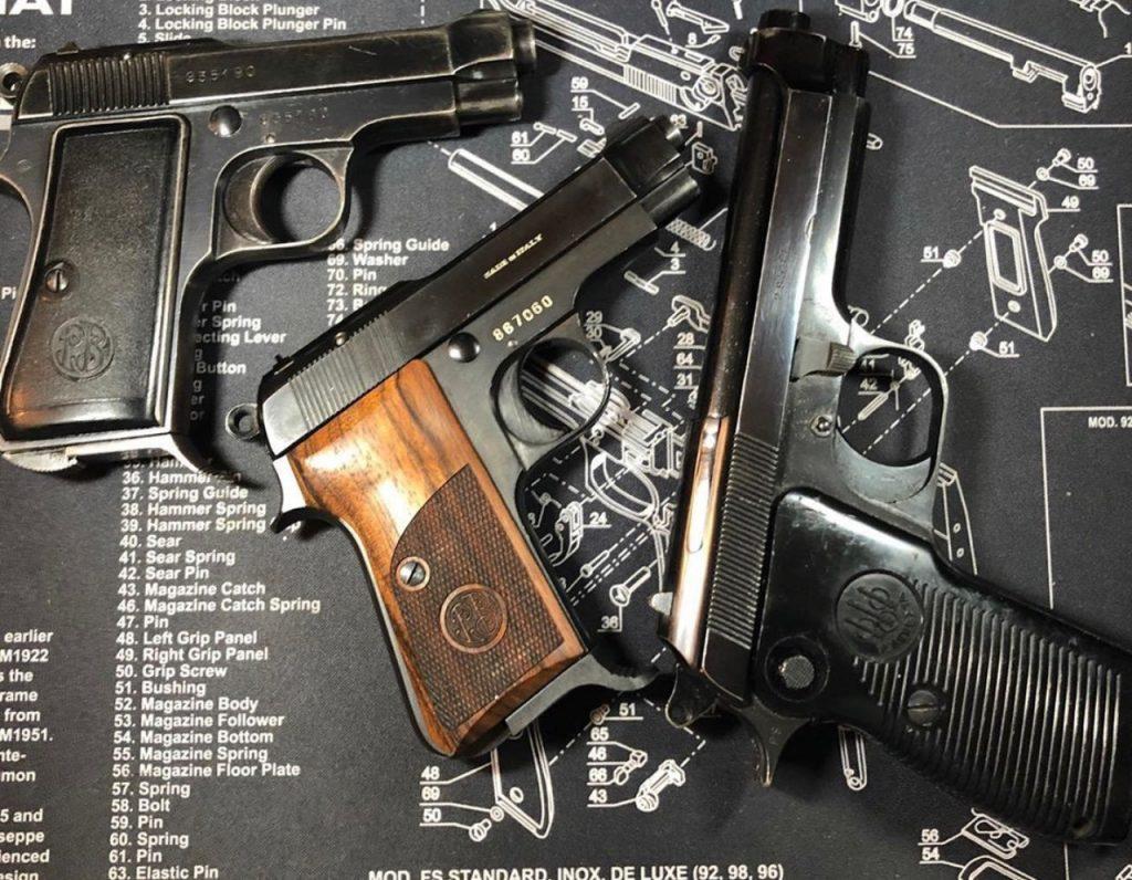 The Beretta M1934, M1923, and M1951 via Beretta. All were designed by the company's genius engineer, Tullio Marengoni, who could rightfully be thought of as the grandfather of today's Model 92.