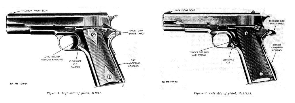 The differences between the 1911 and 1911A1.