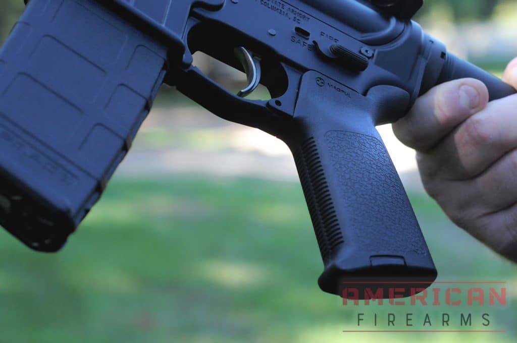 The PSA PA-15 Grip uses a Magpul MOE, which is more than adequate but not particularly special.  