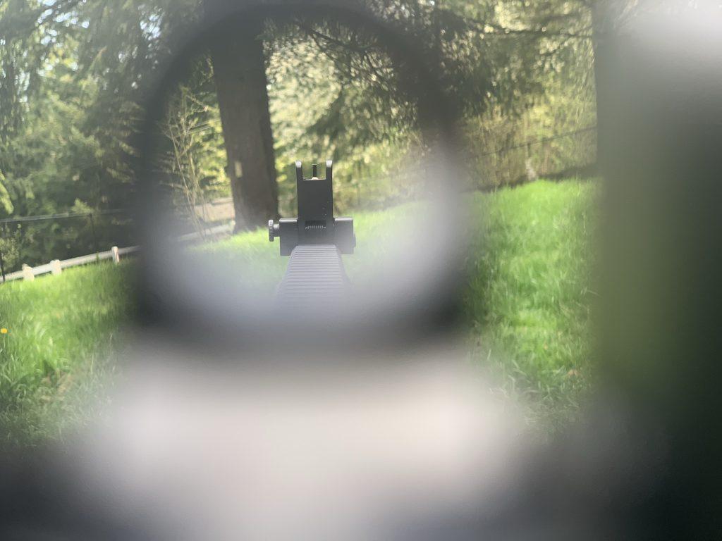 Like I said -- the front sight post is pretty large. This is on a 16-inch DDM4 barrel.