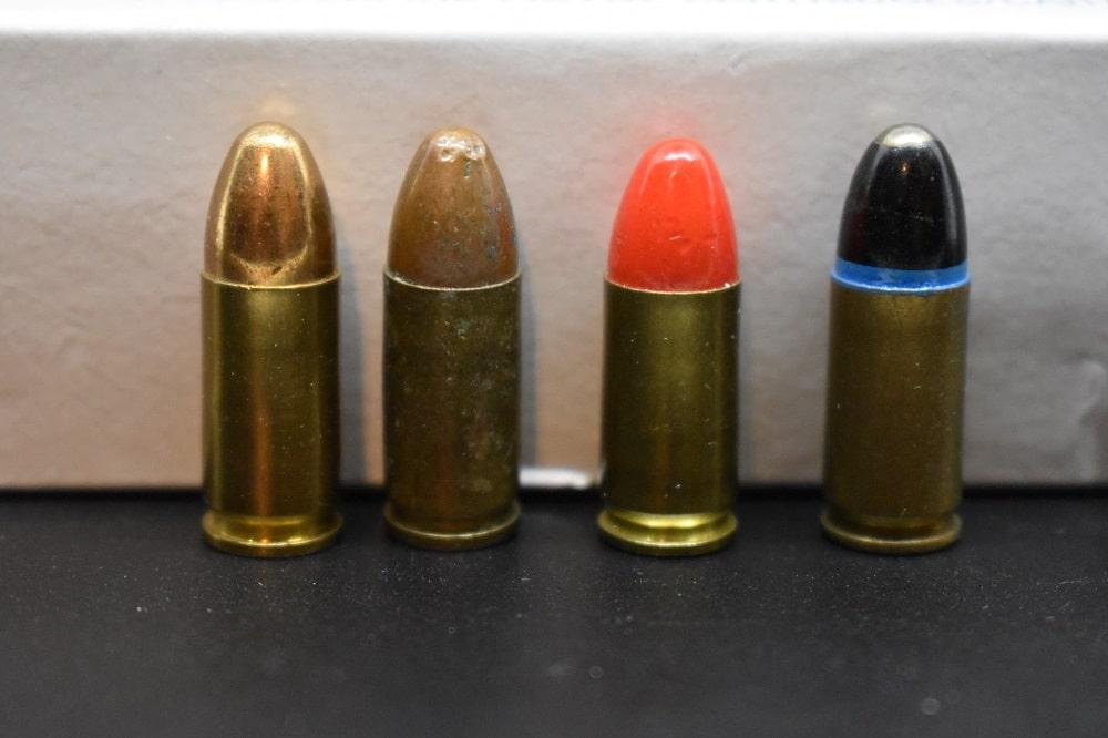 Four very different types of 9mm ammunition