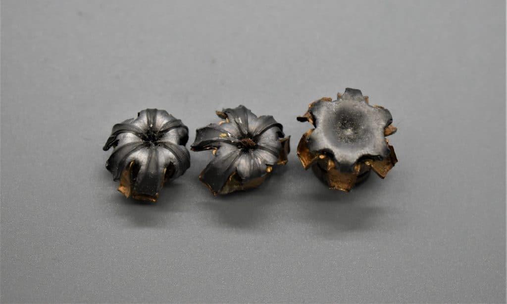 9mm 10mm 45 mushrooms. Personal defense rounds are designed to stop an assialent in their tracks and avoid overpentration by"mushrooming" out.