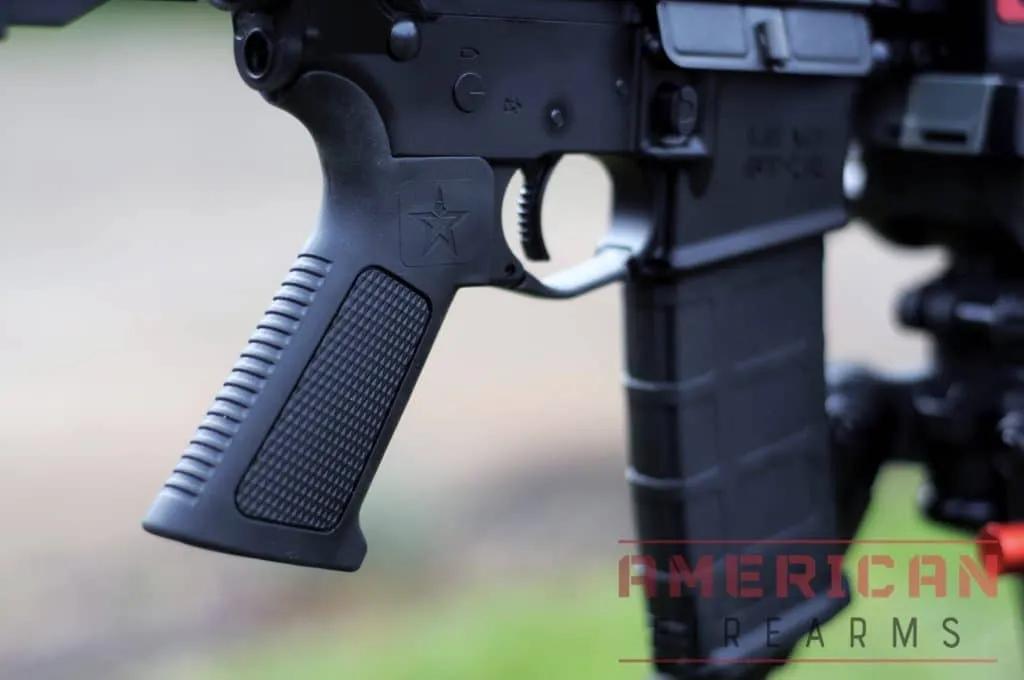The newer PA-10 uses the same overmolded rubber grip as the Lead Star Grunt, which we tested as part of our AR-15 roundup. It's great.
