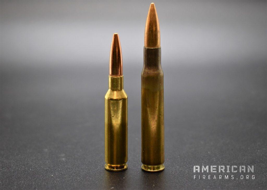 The increasingly crowd-pleasing 6.5mm Creedmoor (left) compared to the people's champ .30-06 Springfield