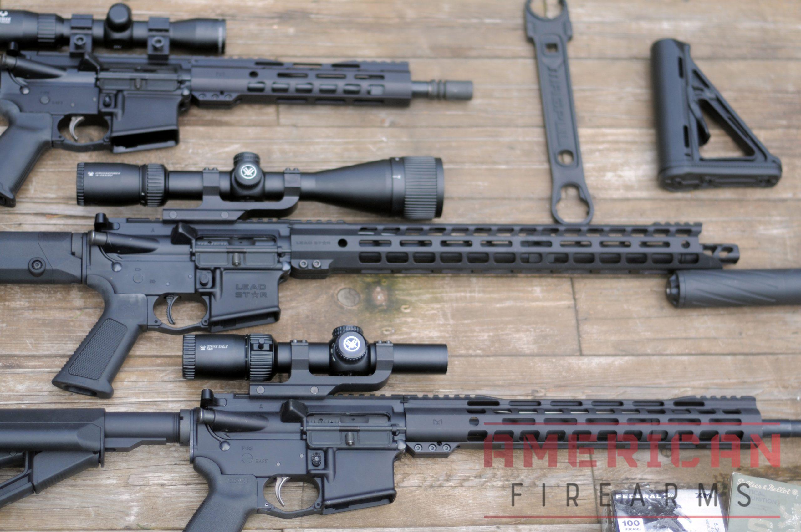 A variety of ARs, all of which use the same lower.