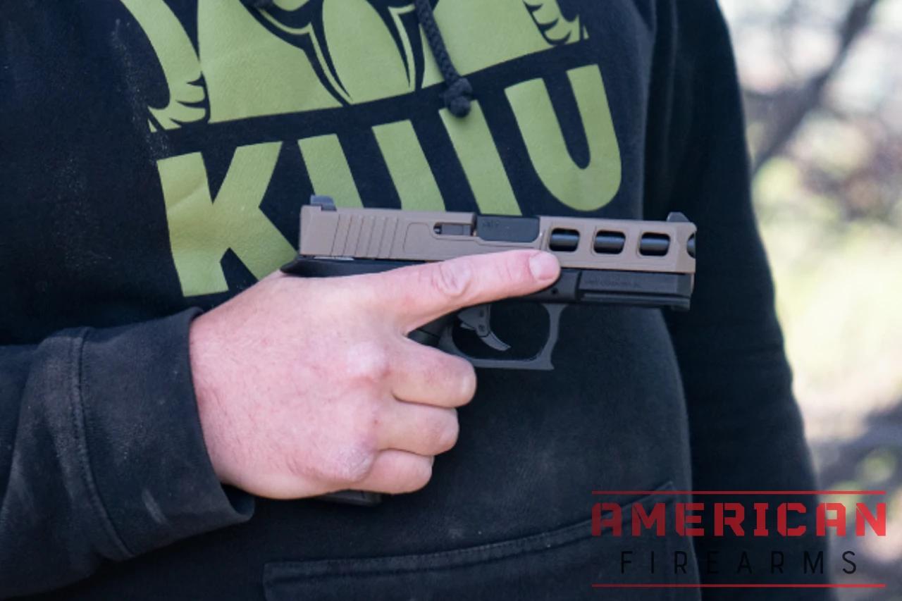 The Extreme Carry Cut, or ECC, version of the Dagger helps it feel less blocky than a traditional Glock clone.