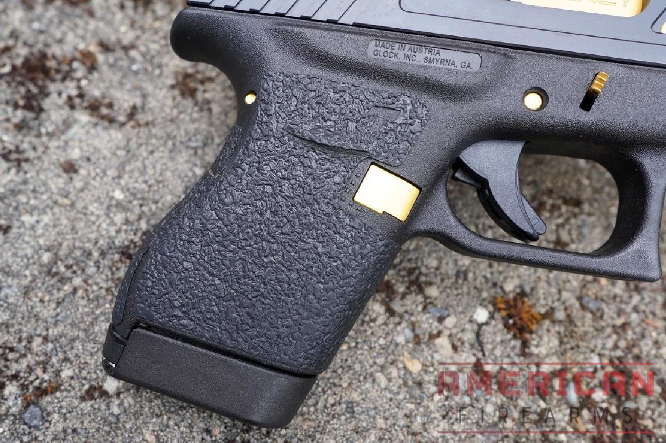 The G43 grip looks like a more compact version of the G48, but with a slightly more pronounced rear hump.