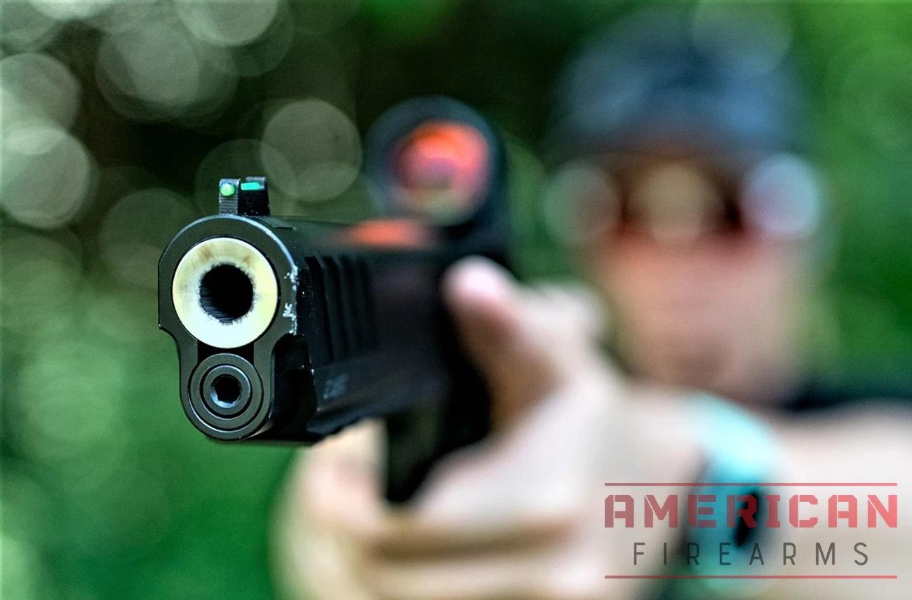 Both the 4.25-inch and 5-inch Prodigy pistols use a 11-degree crown on their bull barrels.