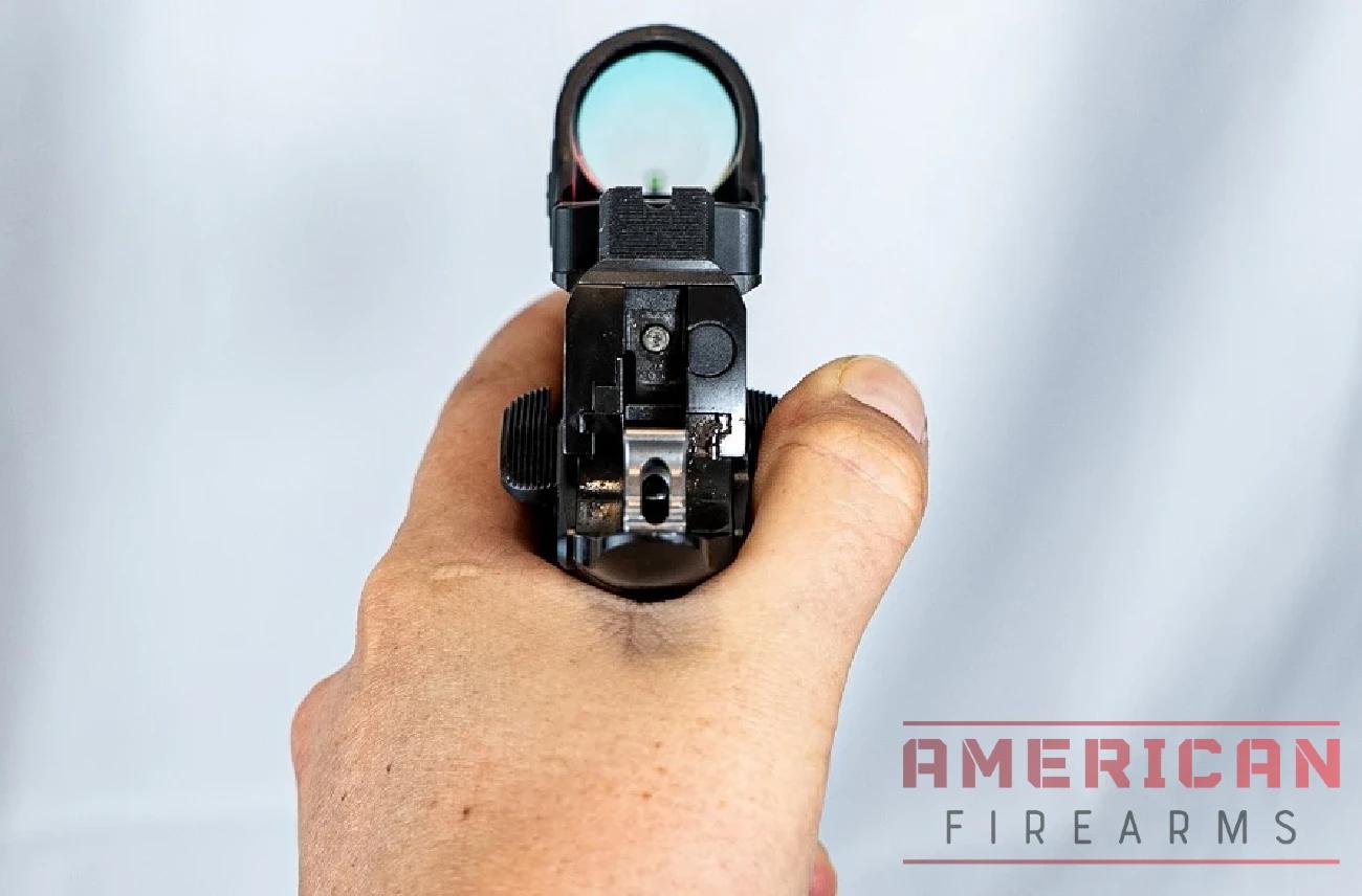 Co-witnessing the Trijicon SRO is a challenge because it sits higher than their RMR red dot.