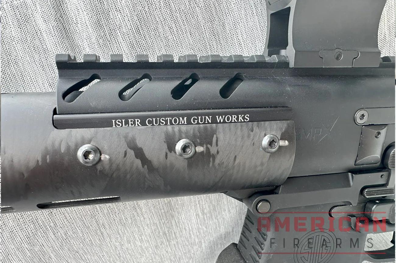 Aftermarket products abound for the MPX, and I love the Isler Custom Gun Works fiber optic handguard.