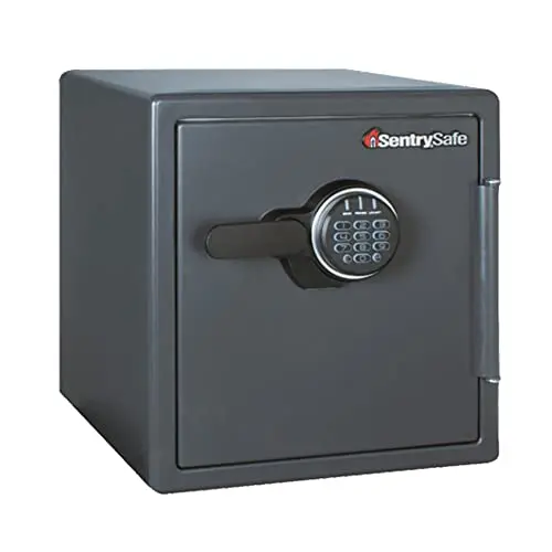 SentrySafe Black Fireproof Safe with Digital Push Button Keypad, Home Safe For Money, Documents, and other Valuables, 1.23 Cubic Feet, SF123ES