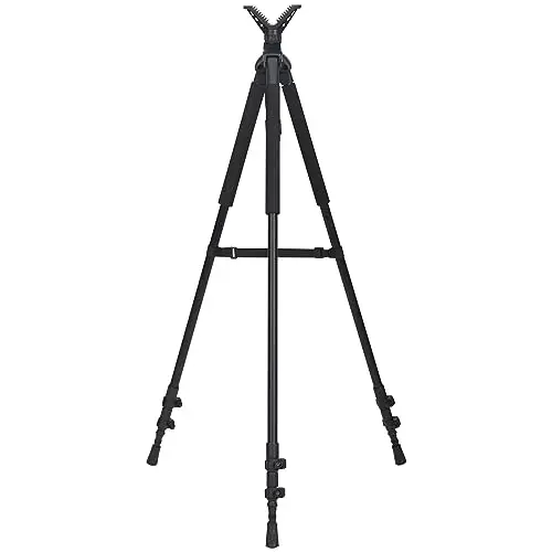 Leader Accessories Shooting Tripod for Rifles 3 -in-1 Shooting Stick Height Adjustable 20.08'' - 65.35" Lightweight Aluminum Alloy for Hunting