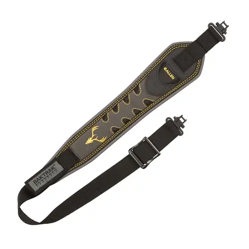 Allen Company Aspen Nubuck BakTrak 2-Point Rifle and Shotgun Sling - Rubber Grip with Swivels - Ideal for Hunting and Shooting - Gun Strap - Tested up to 300 Lbs. - Black/Clay
