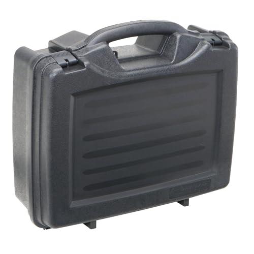 Plano Protector Series Four Pistol Case, Large, Black, Hunting Gun Case with Padlock Tabs and Foam Padding, Hard Plastic Pistol and Accessory Case